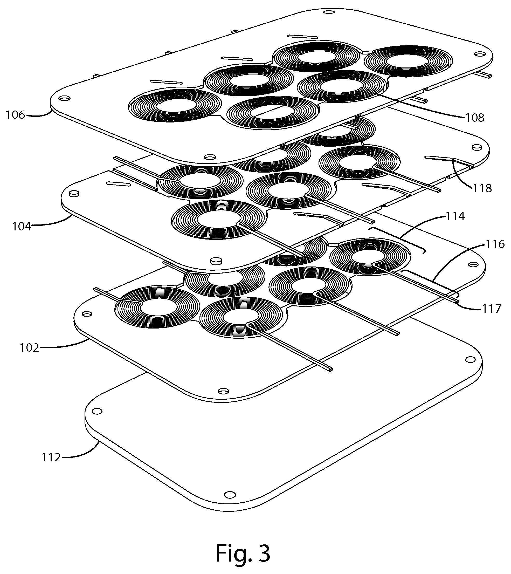 Wireless power supply system and multi-layer shim assembly