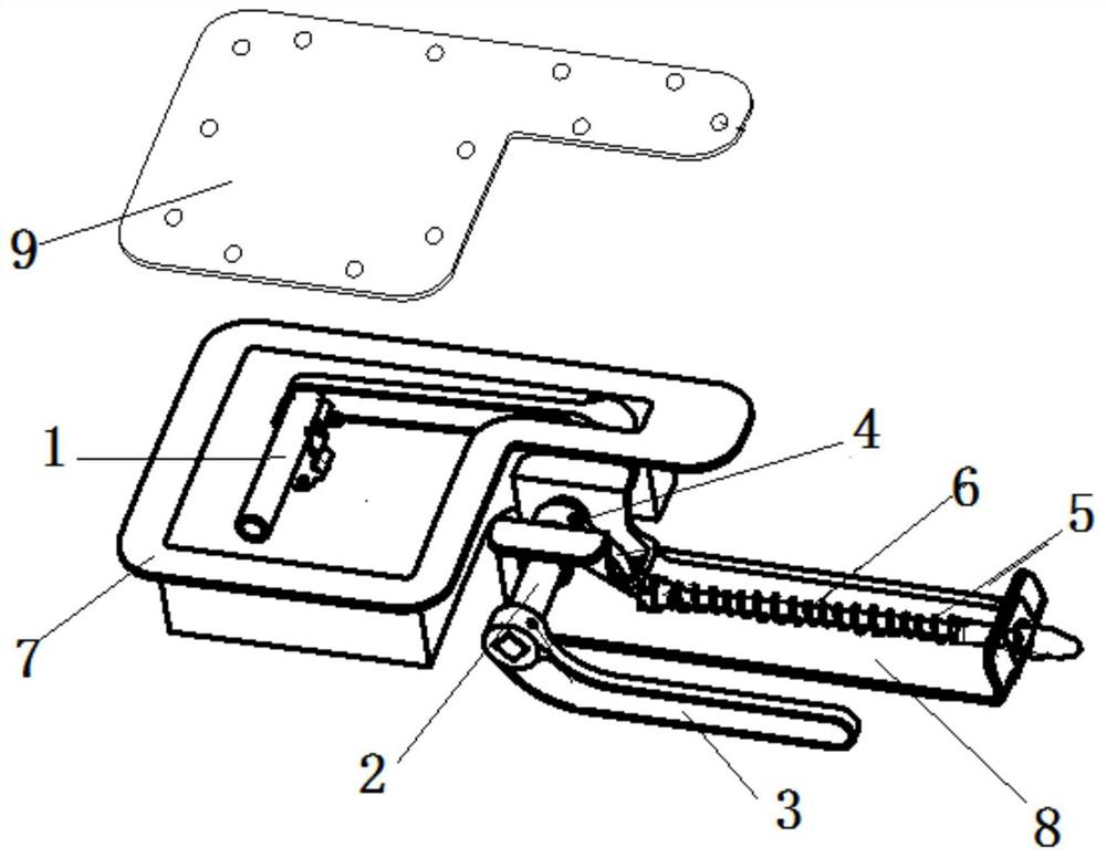 Internal and external opening handle of hatch cover and opening method