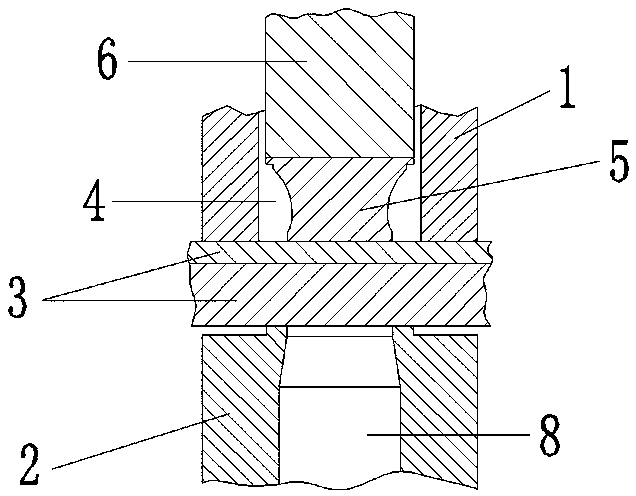 Planar automatic punching riveting cold extrusion connection process for multilayer dissimilar or same materials