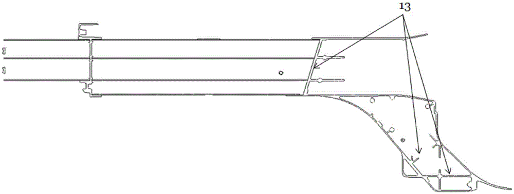 Automobile body front longitudinal beam structure and automoible