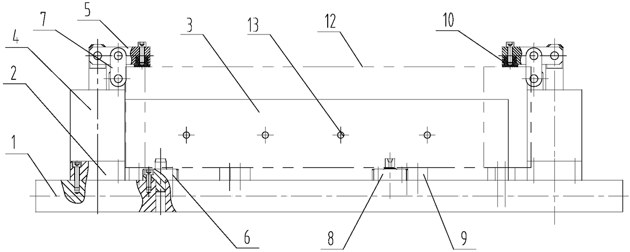 Clamping device and processing method for drilling oblique oil holes in engine cylinder head