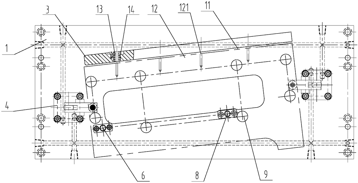 Clamping device and processing method for drilling oblique oil holes in engine cylinder head