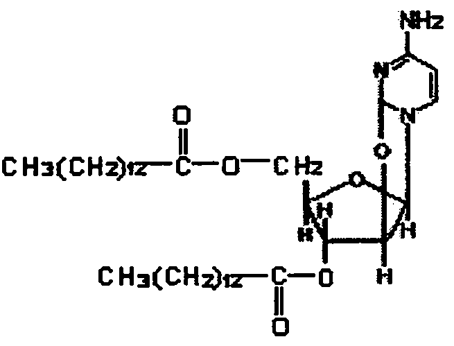 Ancitabine dimyristate acid ester liposome and preparation method thereof