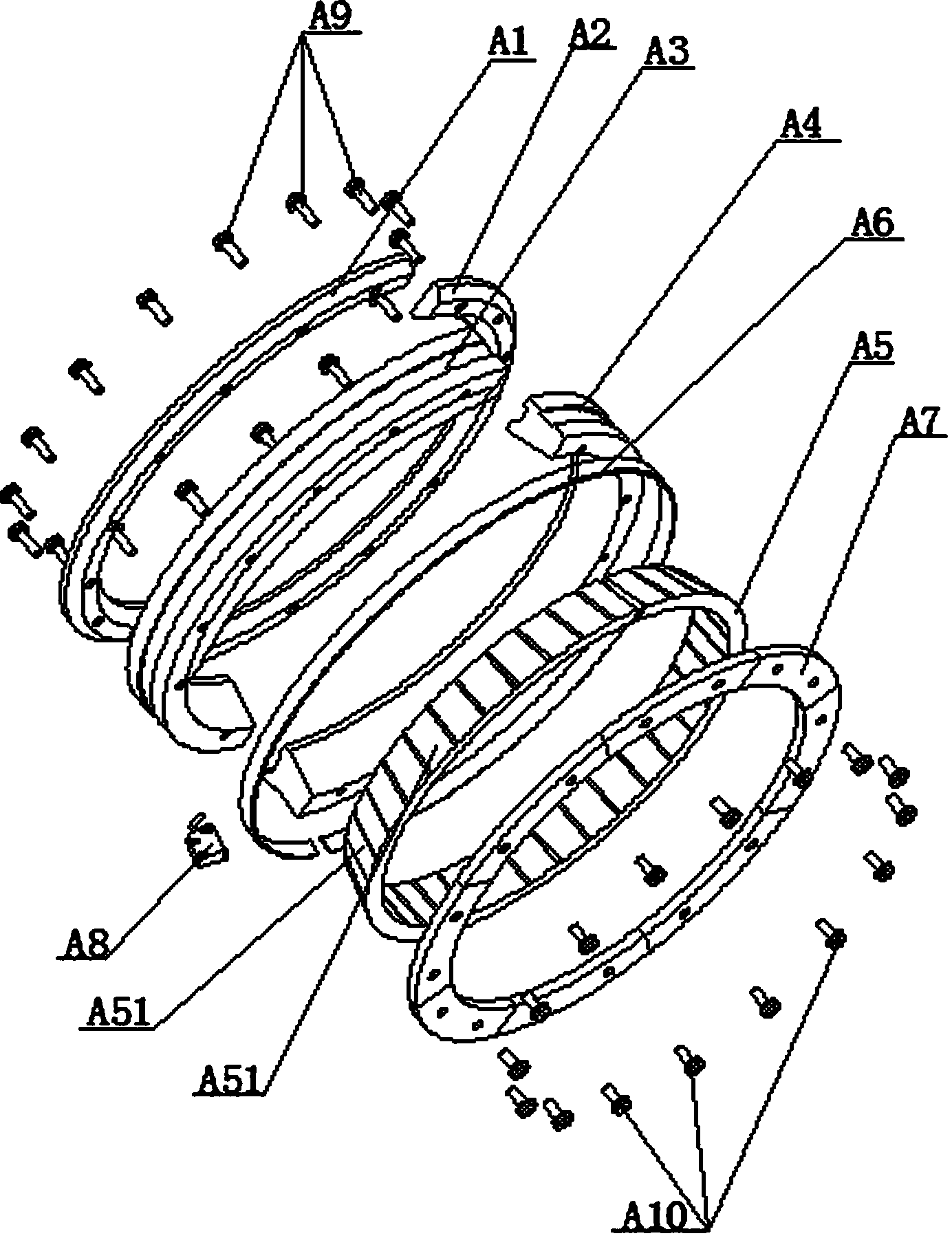 Adjusting ring device for measuring revolution and speed of rotary shaft