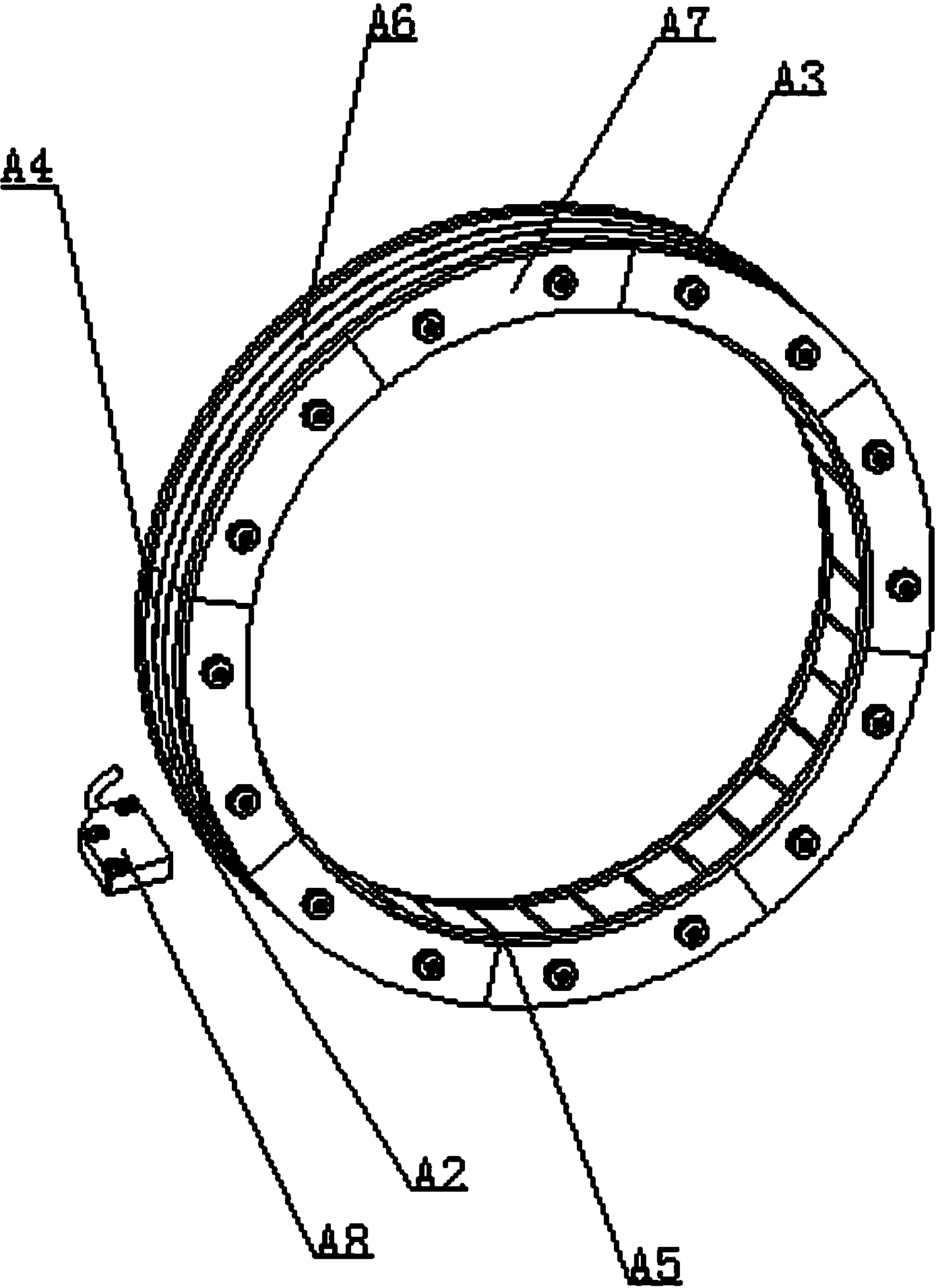 Adjusting ring device for measuring revolution and speed of rotary shaft