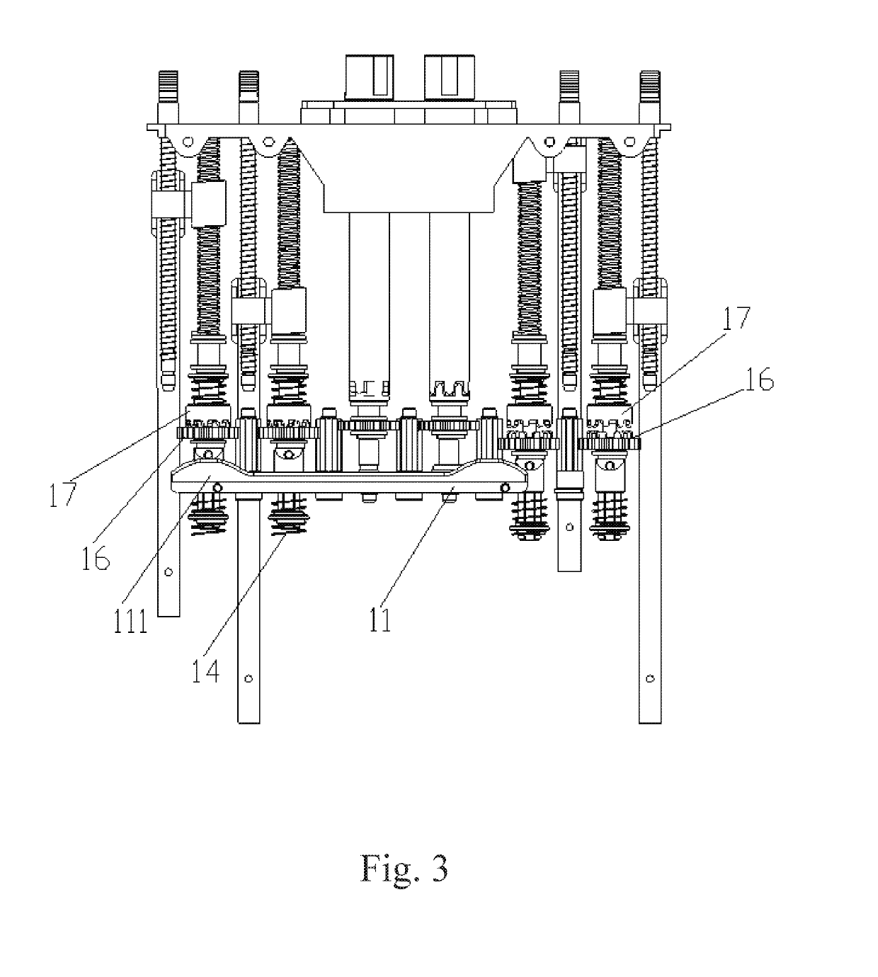 Shift-type multi-phase-shifter drive transmission device