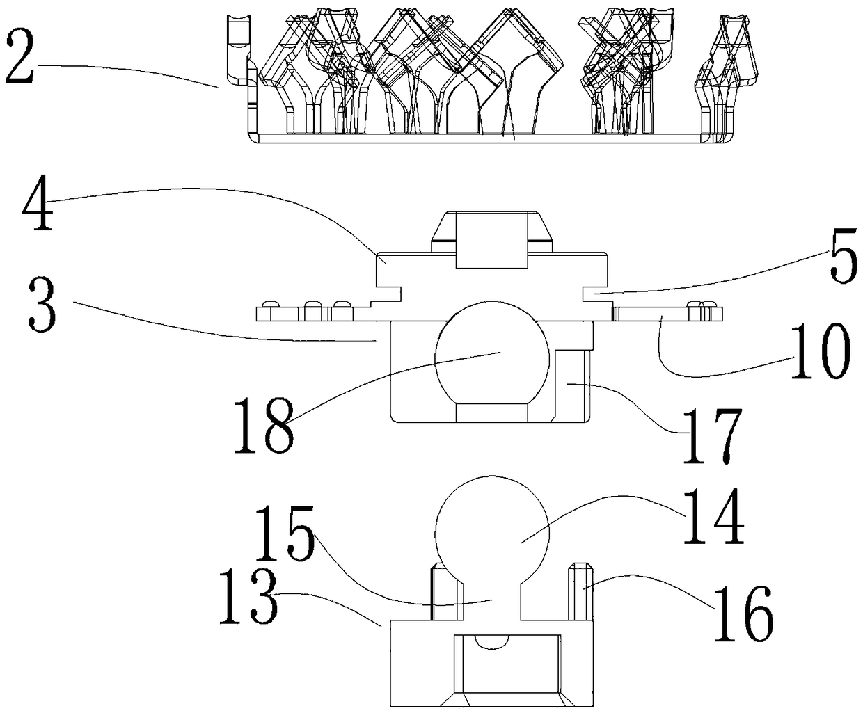 Moving blade component and mounting component of electric shaver