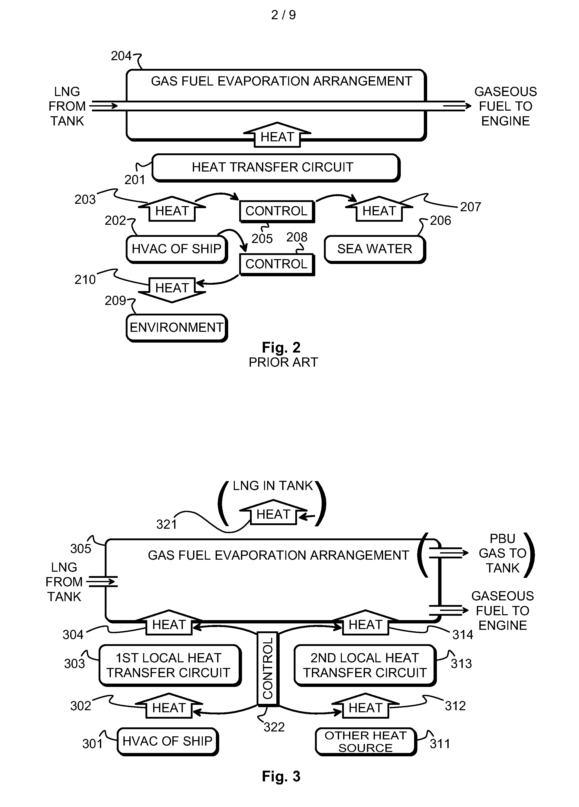 Method and arrangement for waste cold recovery in a gas-fuelled sea-going vessel