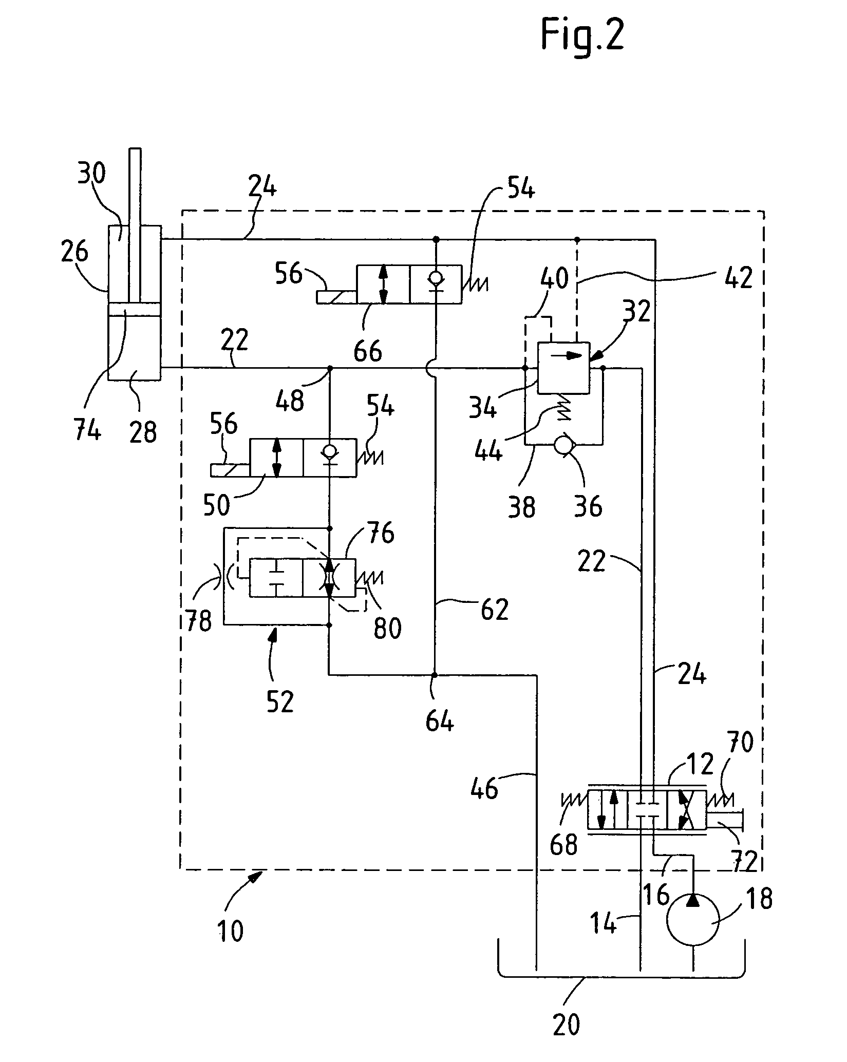 Hydraulic control circuit for a hydraulic lifting cylinder