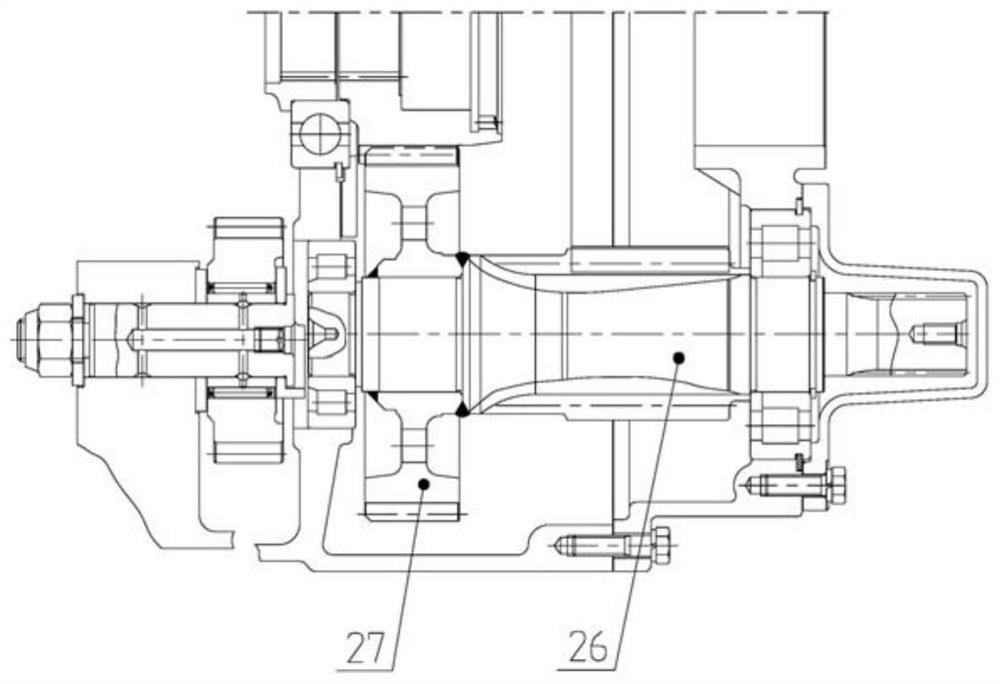 13-gear wide-speed-ratio large-torque full synchronizer transmission with double intermediate shafts