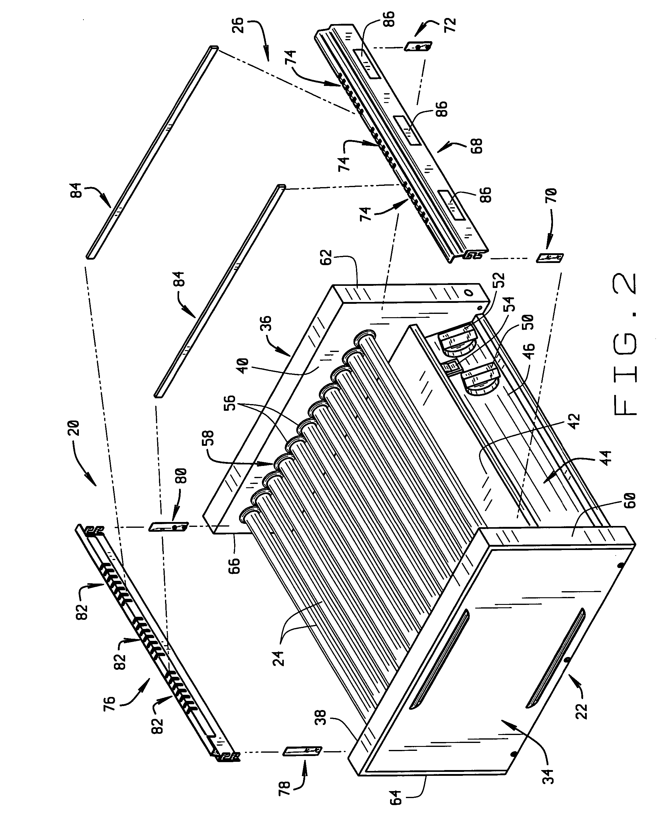 Section divider ensemble for roller grill for cooking human food