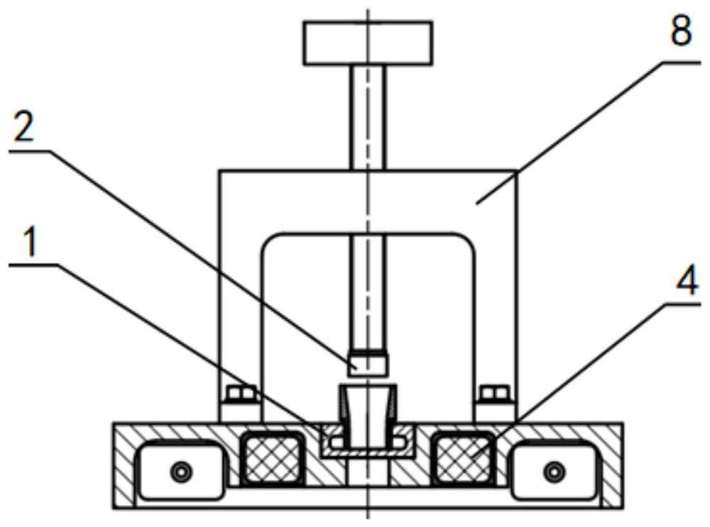 Bonding device and method for base with annular groove and permanent magnet