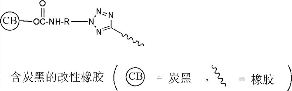 Carbon black-containing modified rubber and its preparation method