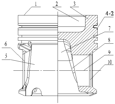 Energy-saving piston for gas engine