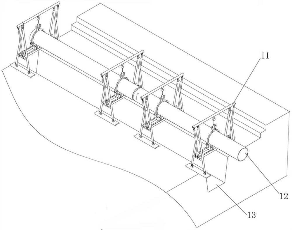Welding installation equipment and construction method of hot-melt welded pipe