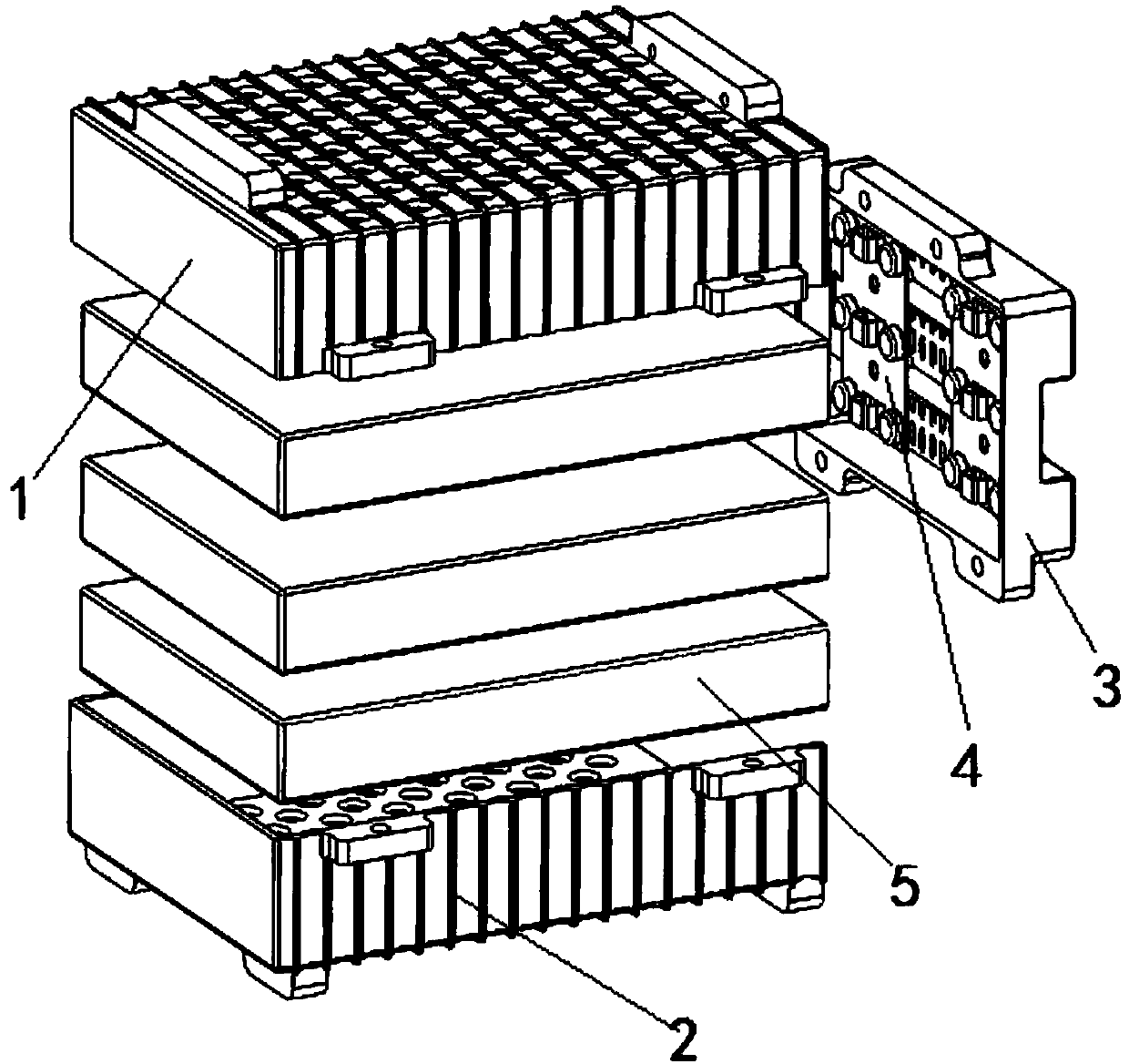 Novel square lithium battery standardized module encapsulation case and PACK method