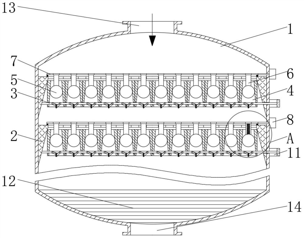 Axial adiabatic fixed bed reactor