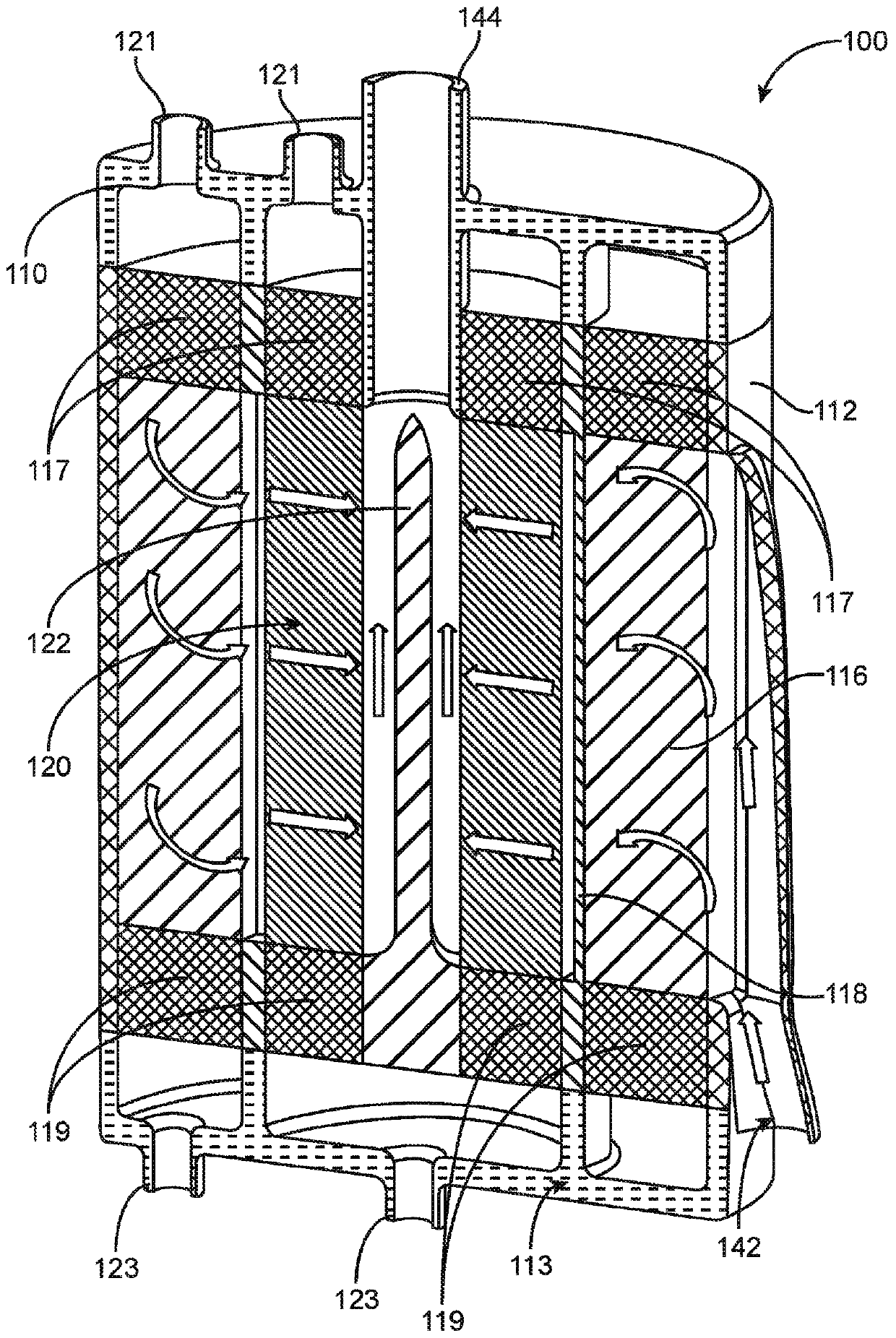 Dual chamber gas exchanger and method of use for respiratory support