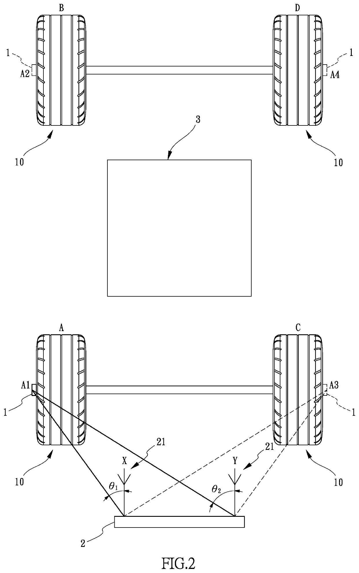 Multi-antenna tire-pressure monitoring system with automatically positioning function