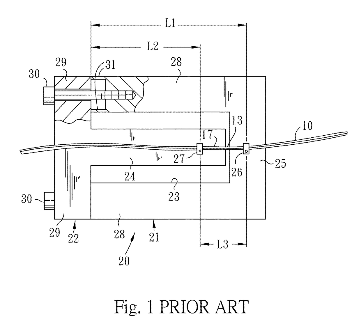 Temperature compensated fiber bragg's grating filter