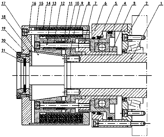 A small cylindrical spring group normally closed strip slip chuck