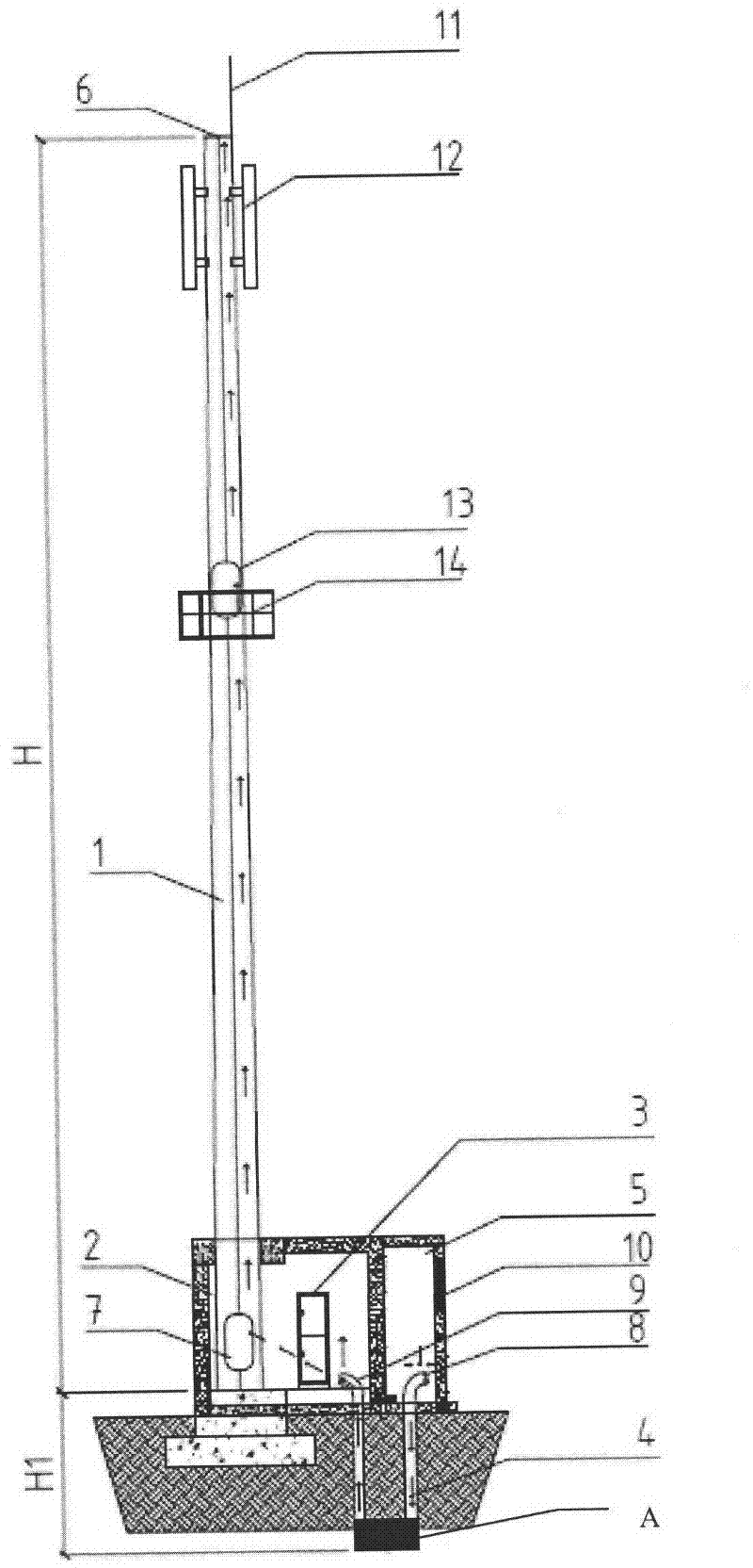 Method and device for passively extracting shallow ground energy to adjust machine room temperature