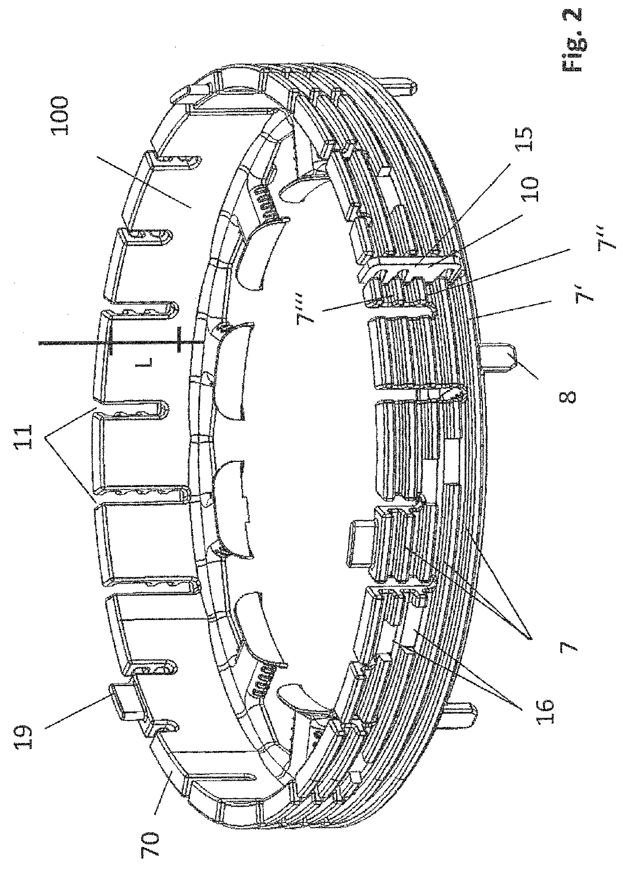 Stator arrangement, electric three-phase generator and method for producing a stator arrangement