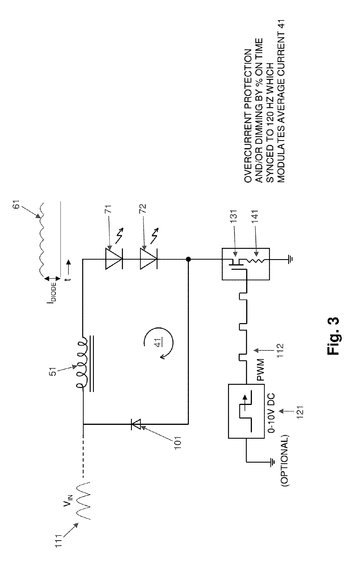 Method of using a high reactance, inductor transformer to passively reduce flickering, correct power factor, control LED current, and eliminate radio frequency interference (RFI) for a current-driven LED lighting array intended for use in streetlight mesh networks