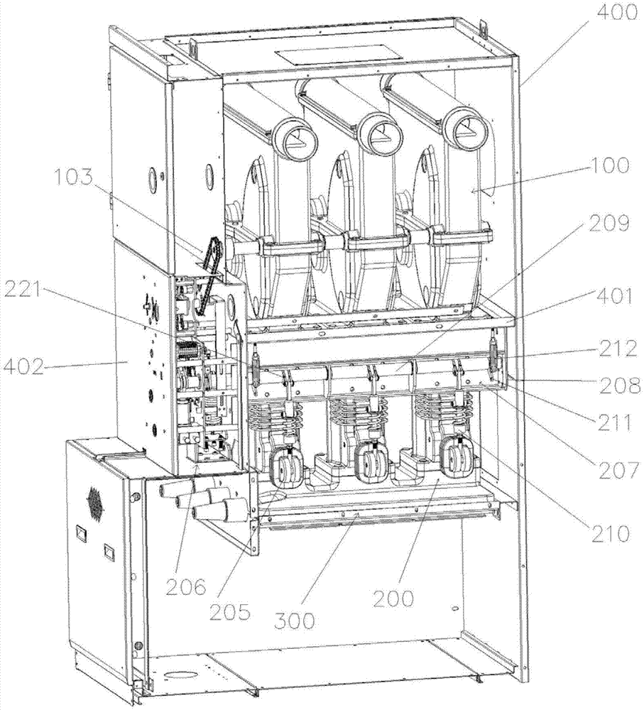 Fully covered three-position isolation circuit breaker