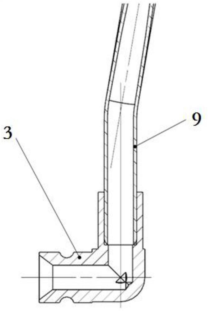 An induction brazing device and welding method for bent pipe joints