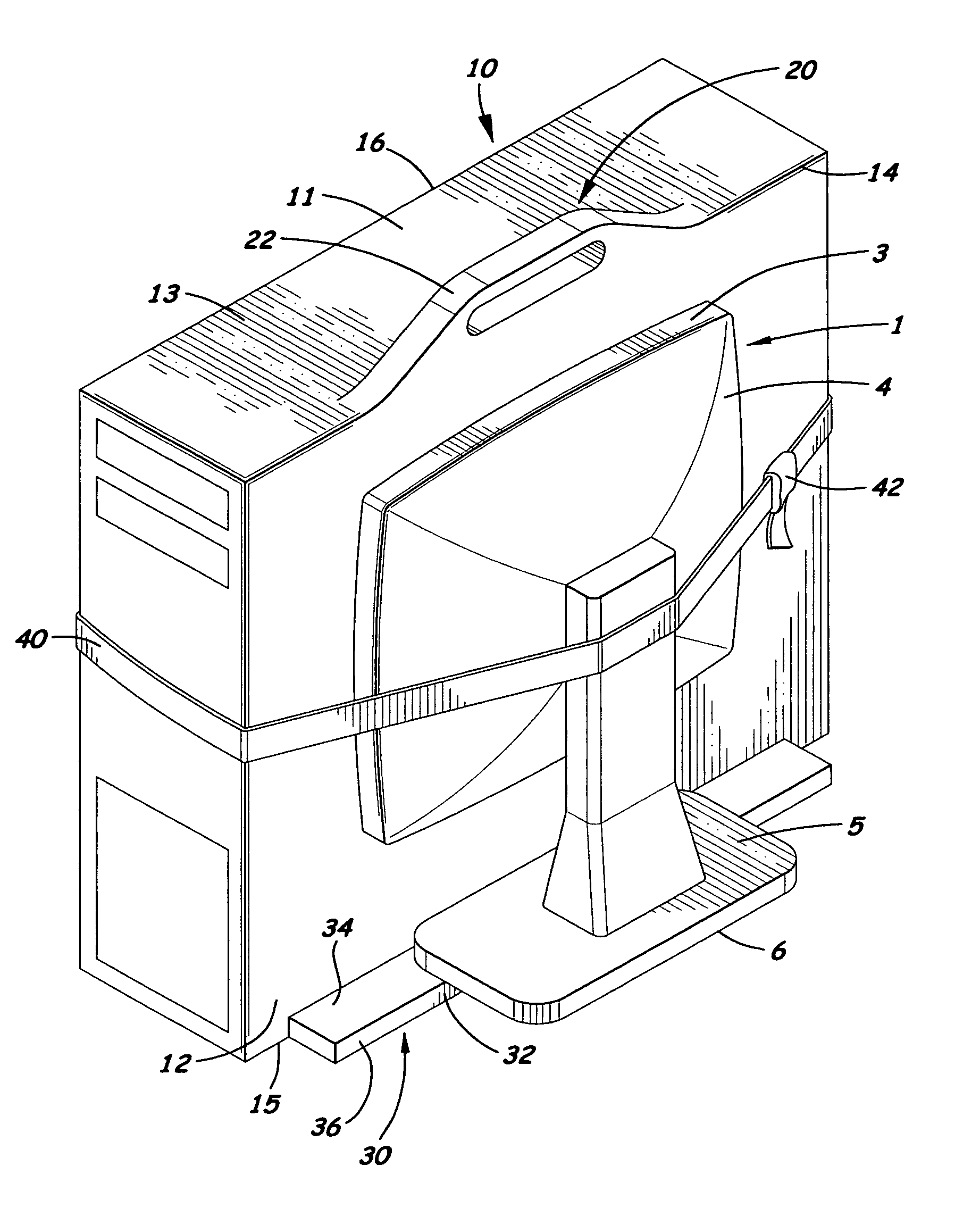 System for facilitating transport of a desktop/tower computer case and display monitor