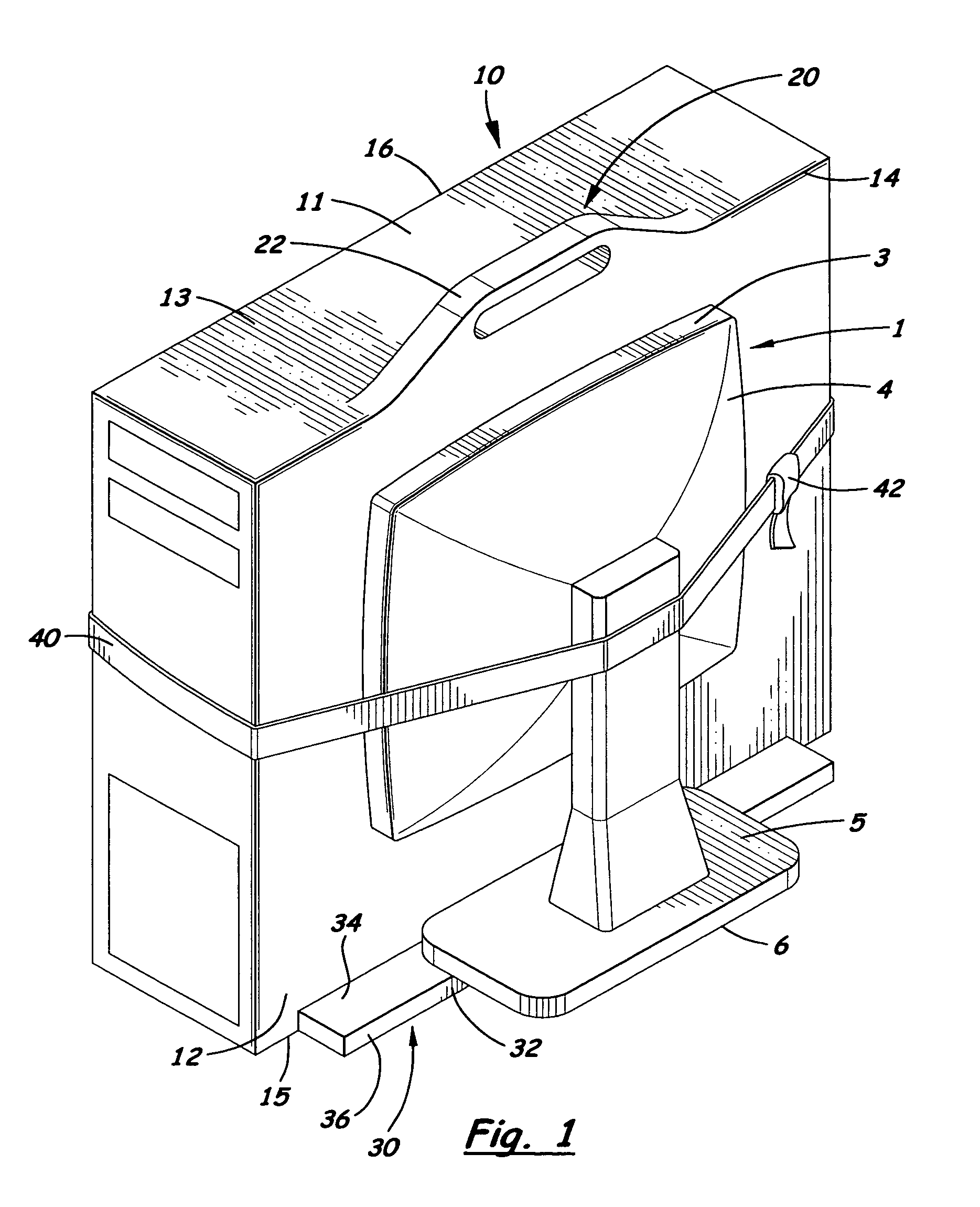 System for facilitating transport of a desktop/tower computer case and display monitor