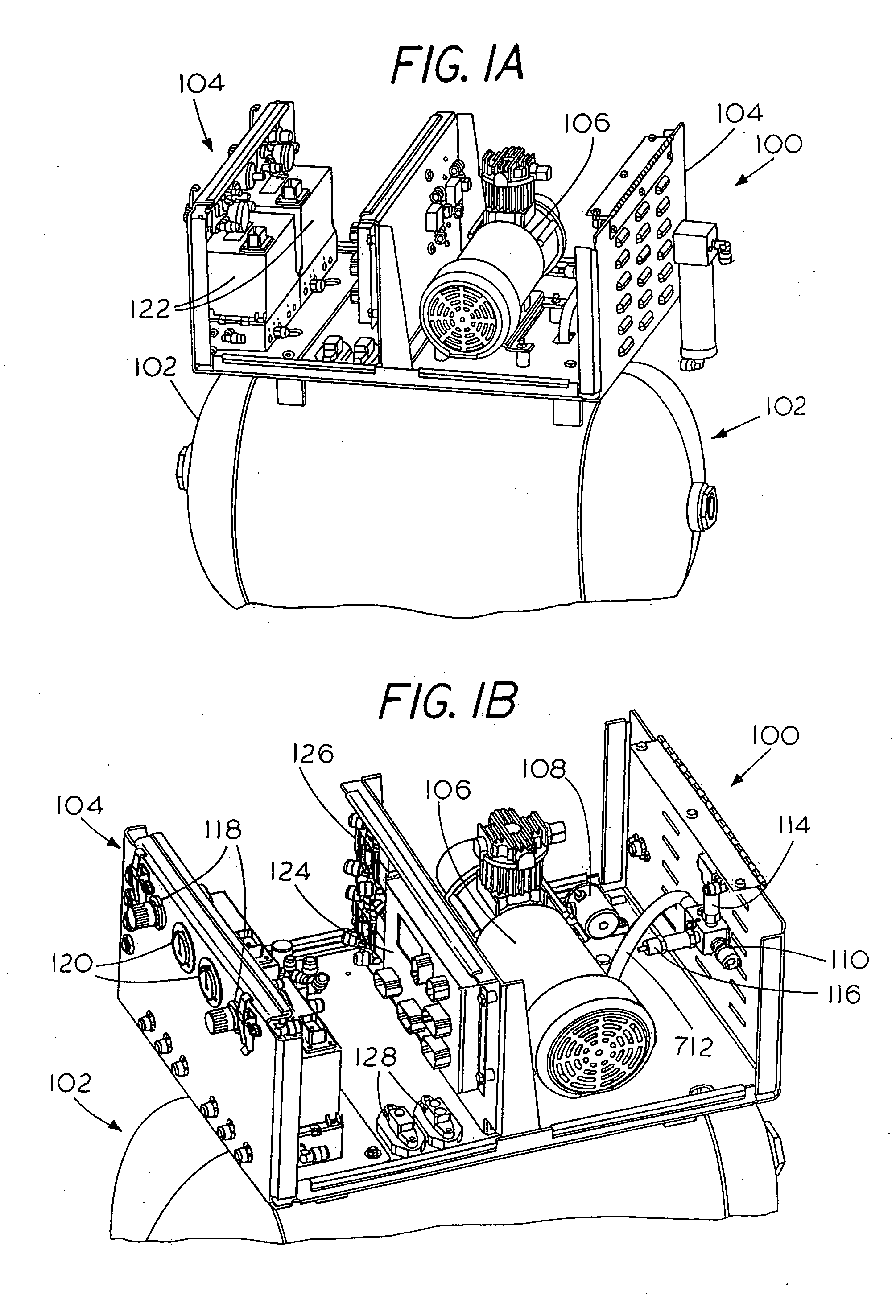 Pneumatic system for operating row treating units for multi-row agriculture implements