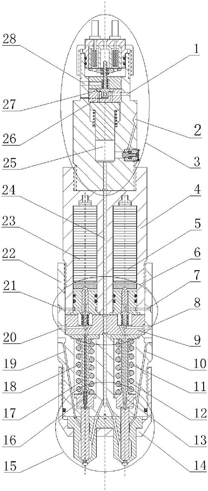 Combined type supercharged dual-piezoelectricity gas jetting device