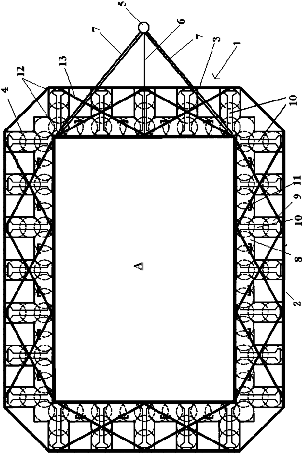 Support structure outside deep foundation pit