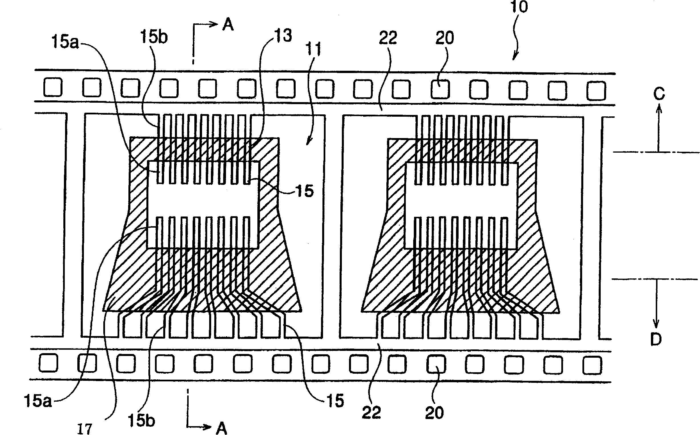 Film carrying belt for mounting electronic components, production and electrolyzing apparatus