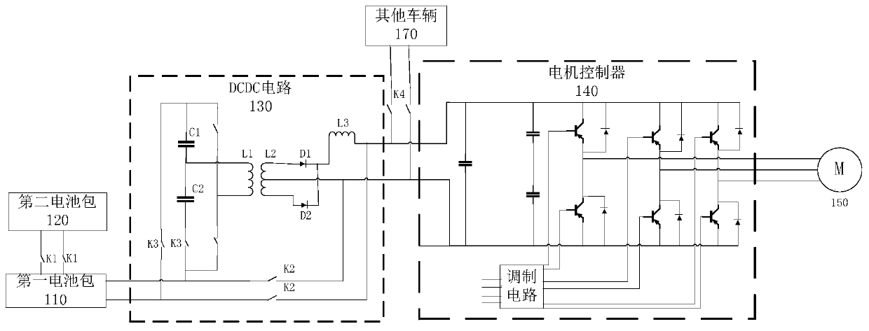 Double-battery-pack power supply device and control method thereof