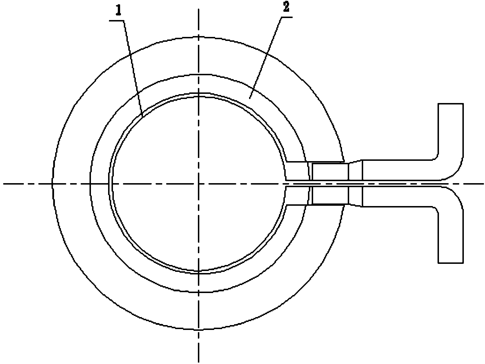 High-frequency quenching device for right-angle part of rotary body
