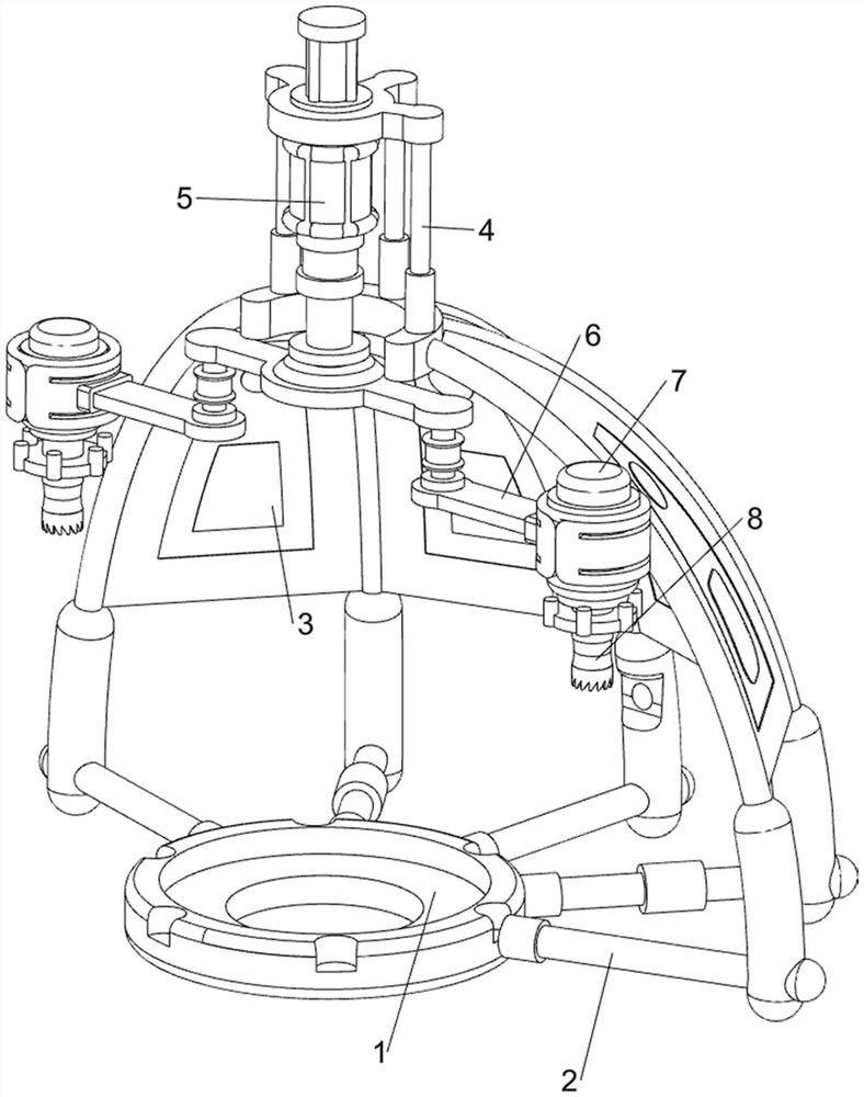 Device arranged on press machine and used for forging wind power flange blank making and punching