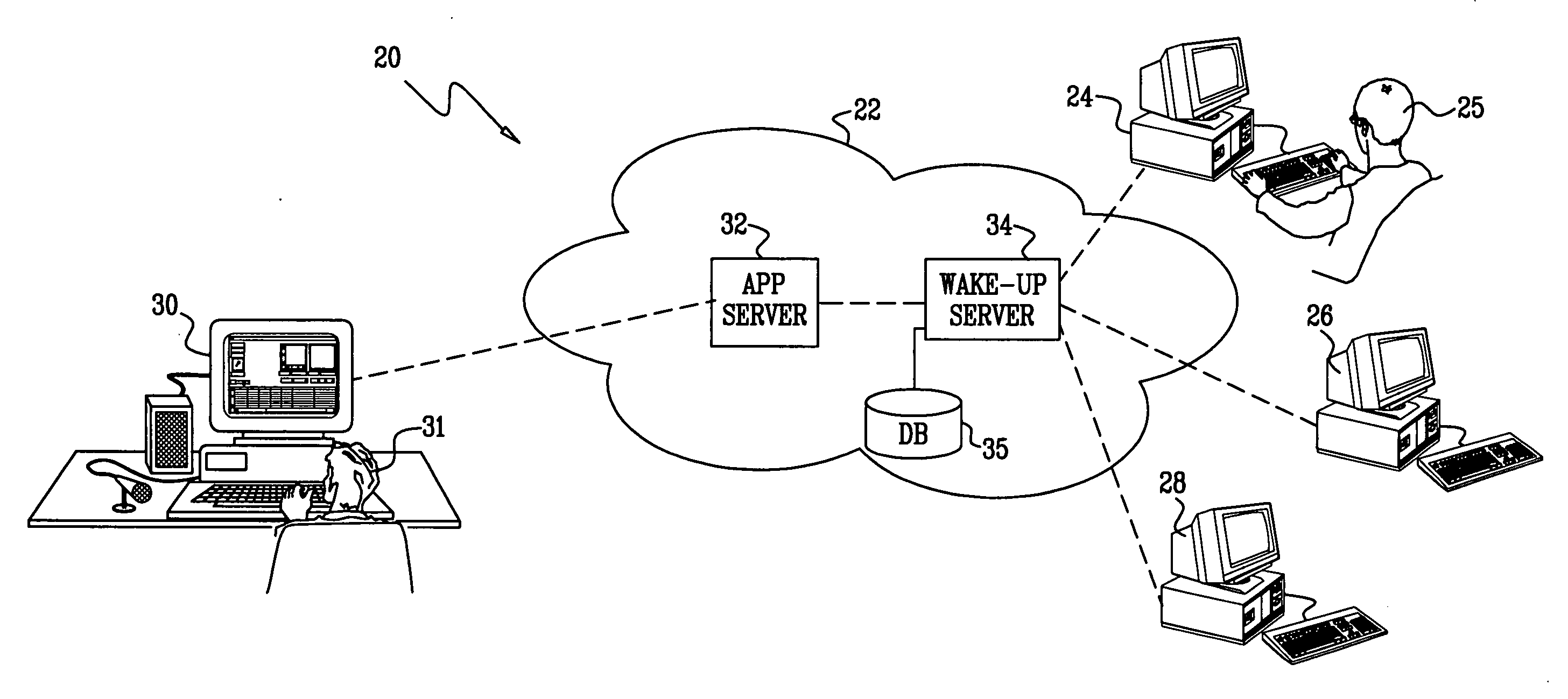 Remote computer wake-up for network applications