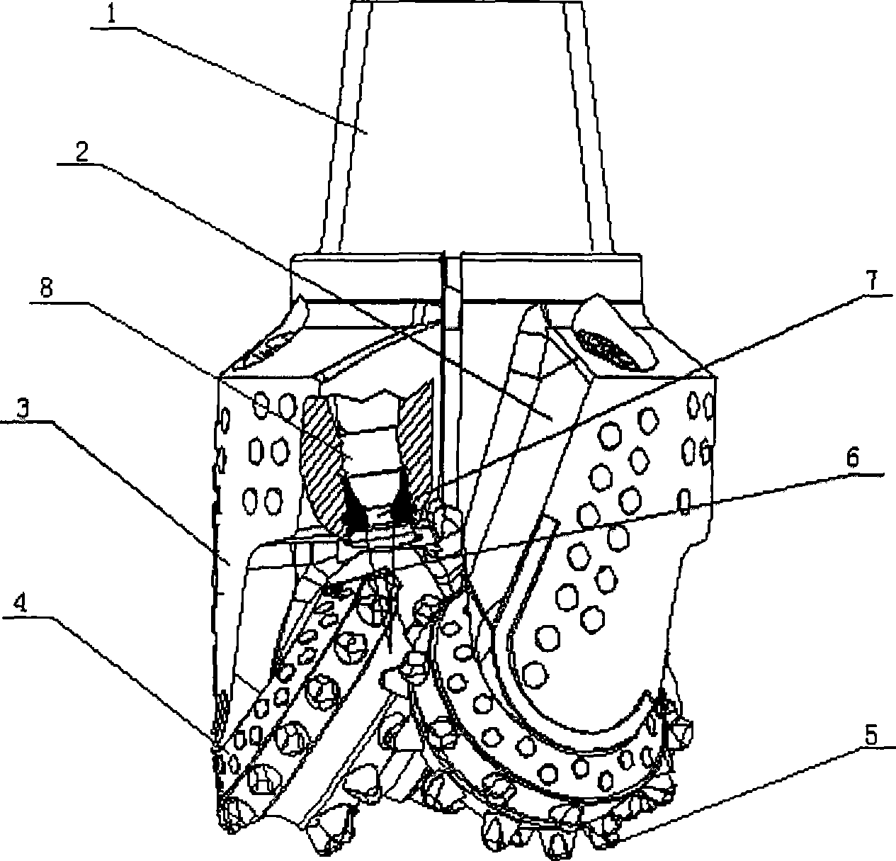 Three-cone bit for horizontal well and hard formation well