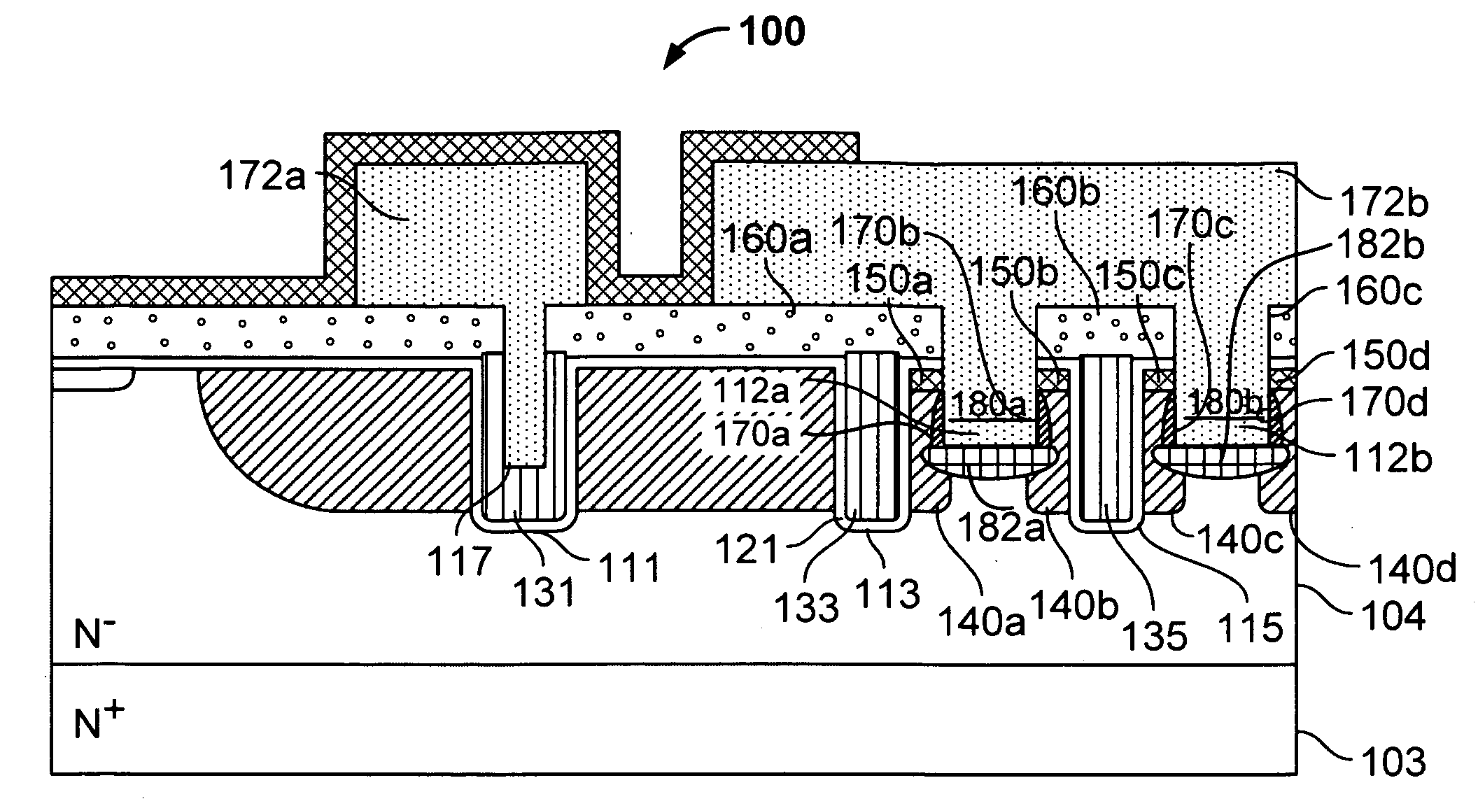 MOSFET device with reduced breakdown voltage