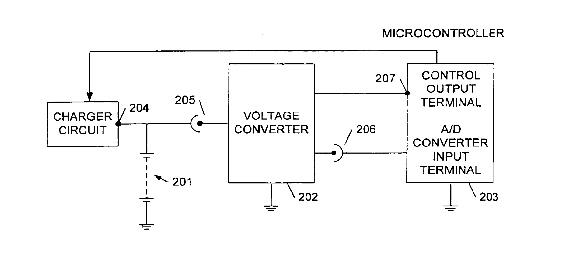 Device and method for the detection of a charging voltage