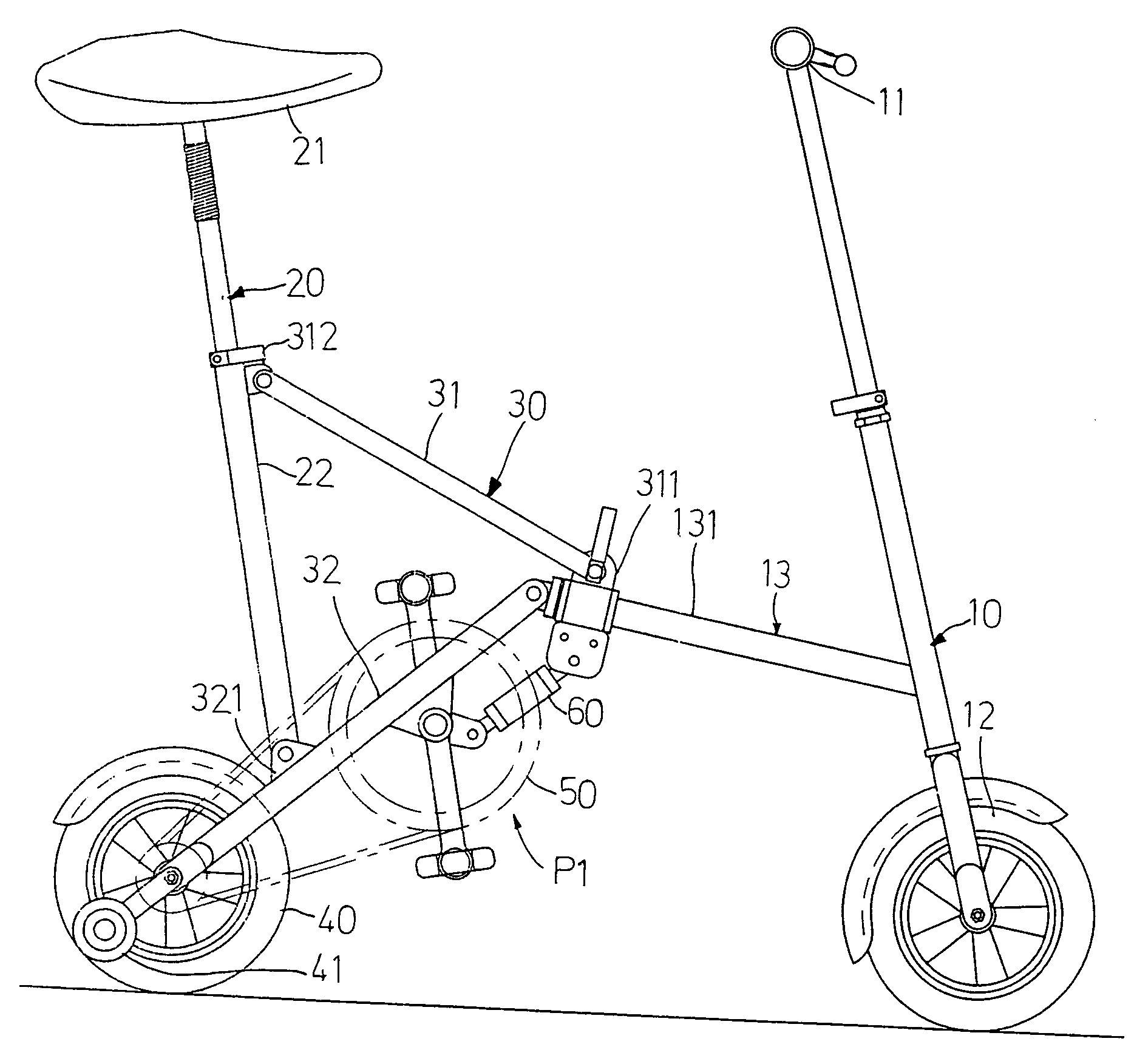 Collapsable bicycle