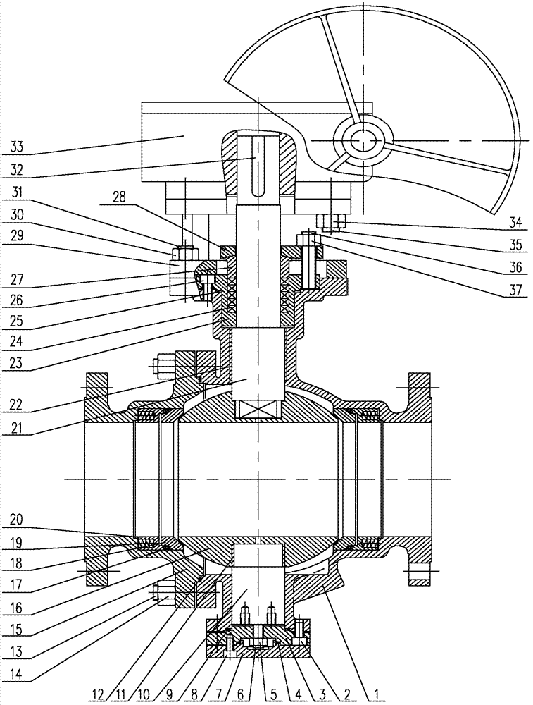 Fixed ball valve structure regulating device