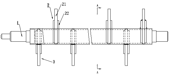 Stirring shaft for animal husbandry feed stirring device