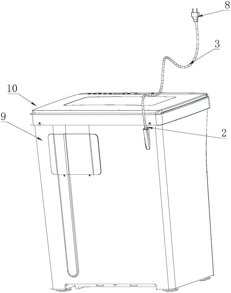 Power line storage structure and household electrical appliance