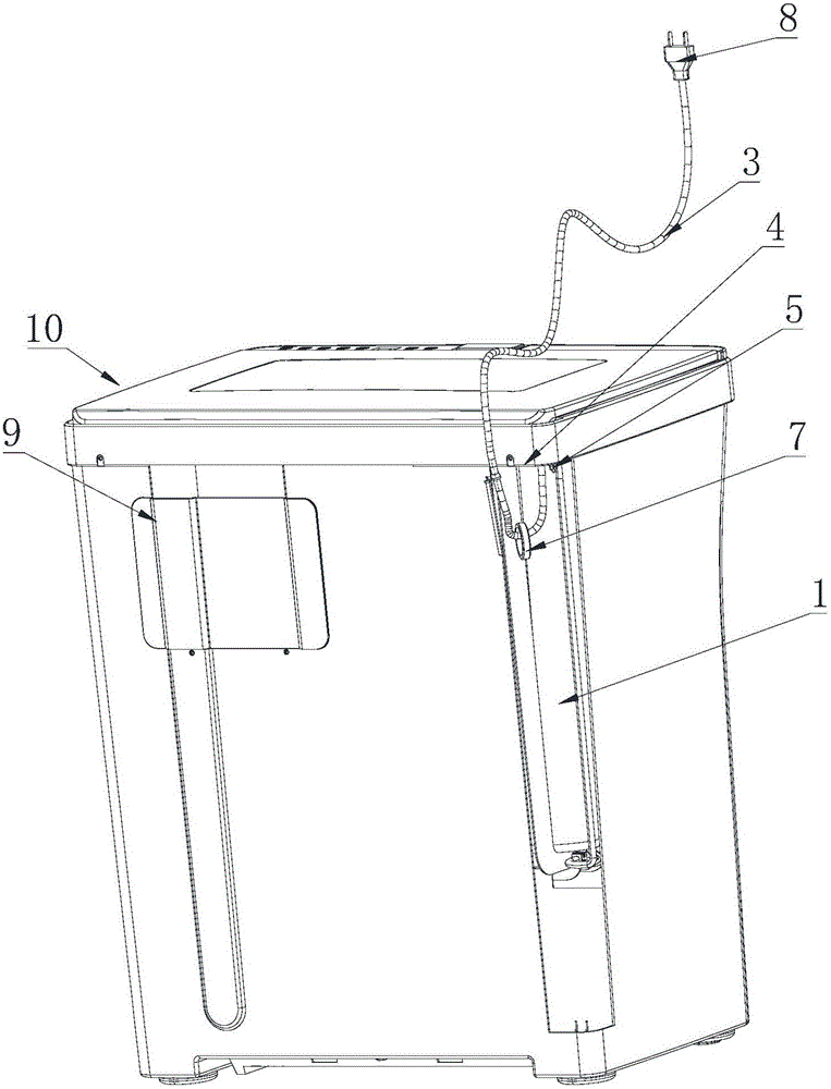 Power line storage structure and household electrical appliance