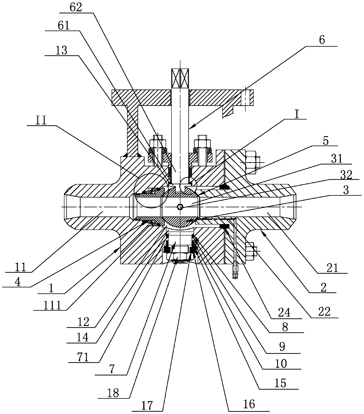 High-temperature and high-pressure rigidity seal ball valve for new energy industry