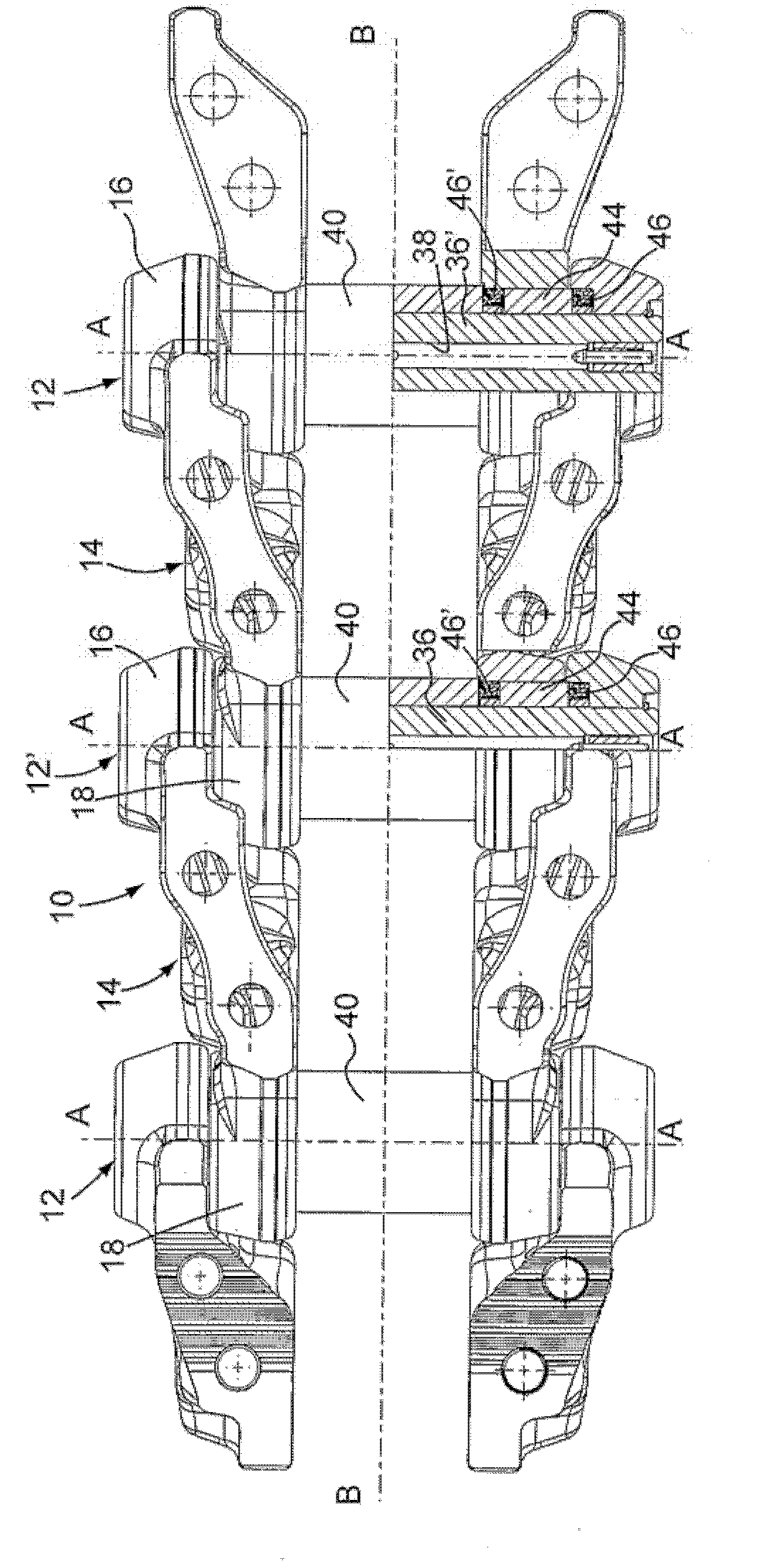 Track with rotating bushings for track-type vehicles